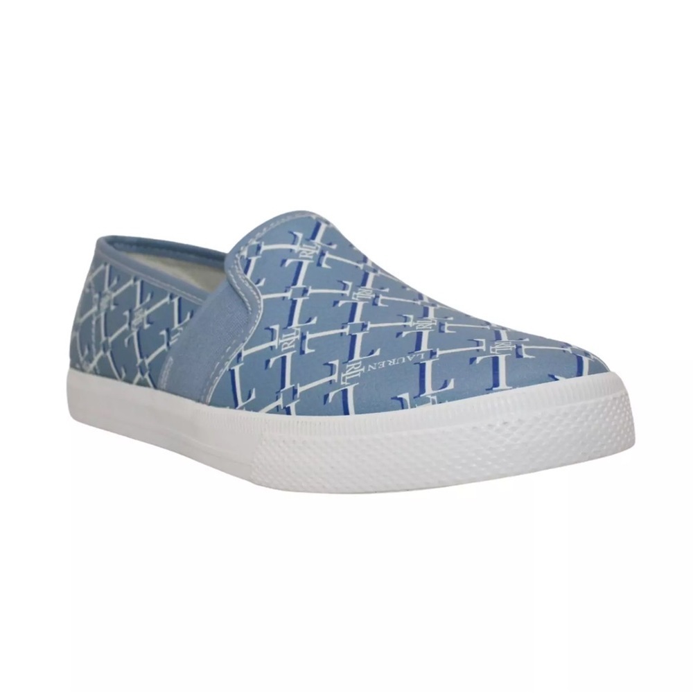 Lauren Ralph Lauren Jinny Slip-On Sneakers in Dust Blue Logo
